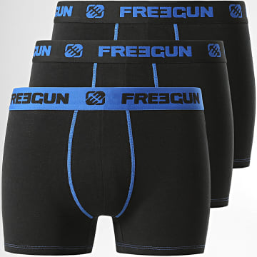  Freegun - Lot De 3 Boxers Ultra Stretch Noir Bleu